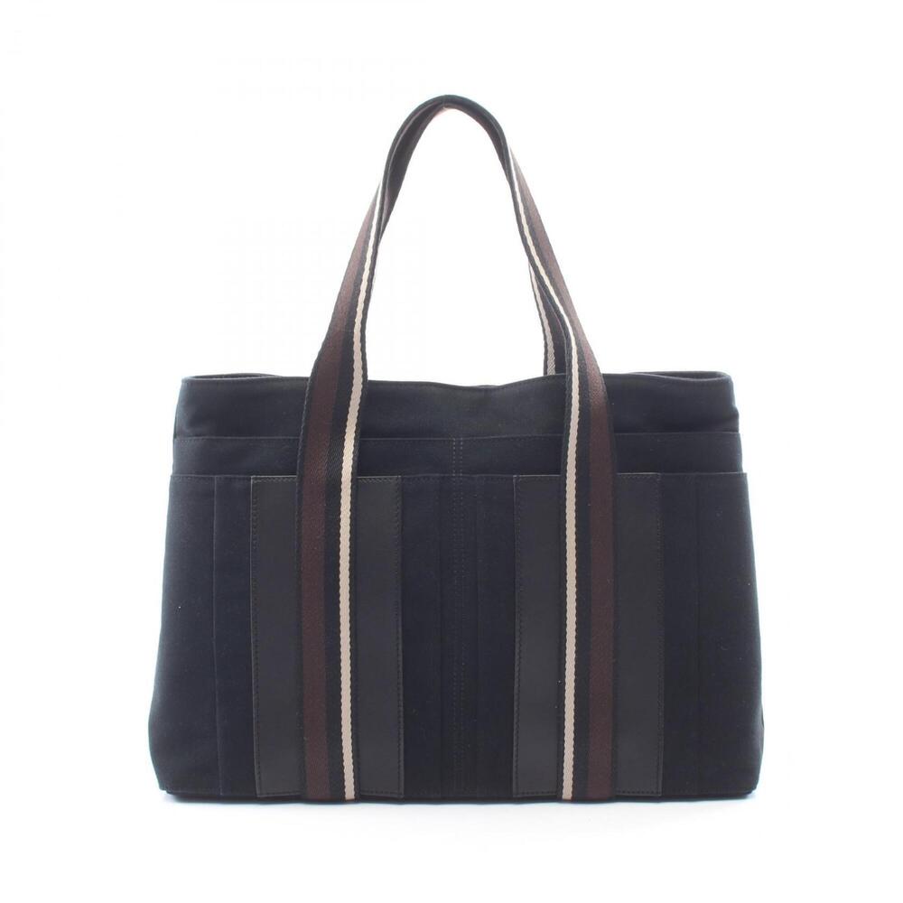 Hermes Troca Horizontal MM Tote Bag Handbag Canvas Leather Women's Black/Brown